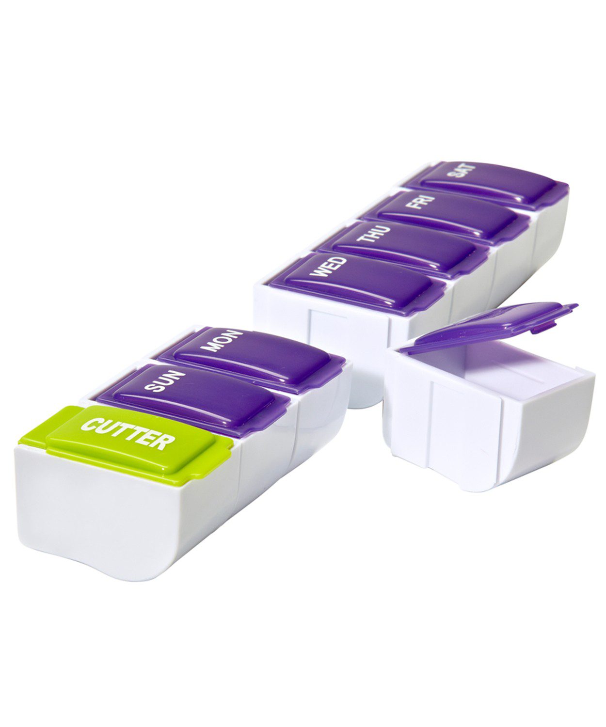 Detach n' Go Pill Organiser With Stainless Steel Pill Cutter