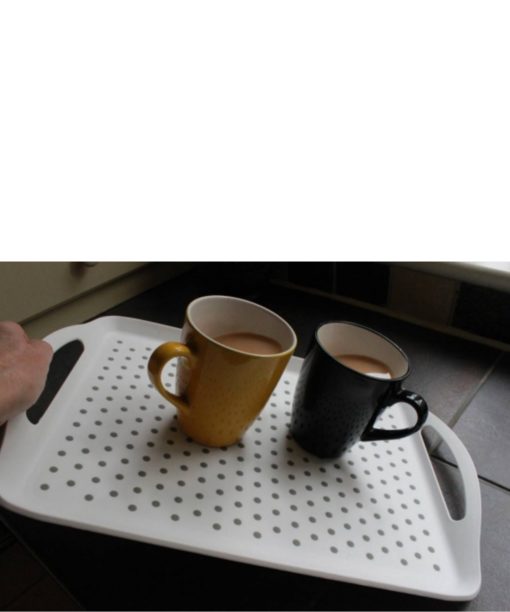 The modern design has a distinctive high grip surface crafted with antislip TPE studs that are moulded through the base of the tray giving an antislip underside to the tray.