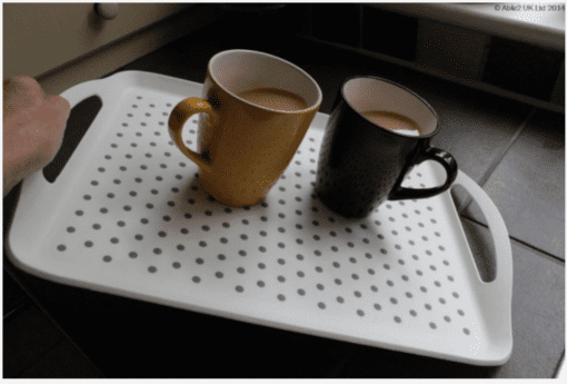 You won't spill your drinks with this non slip tray