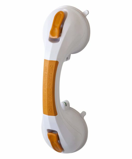 orange and white suction cup grab handle