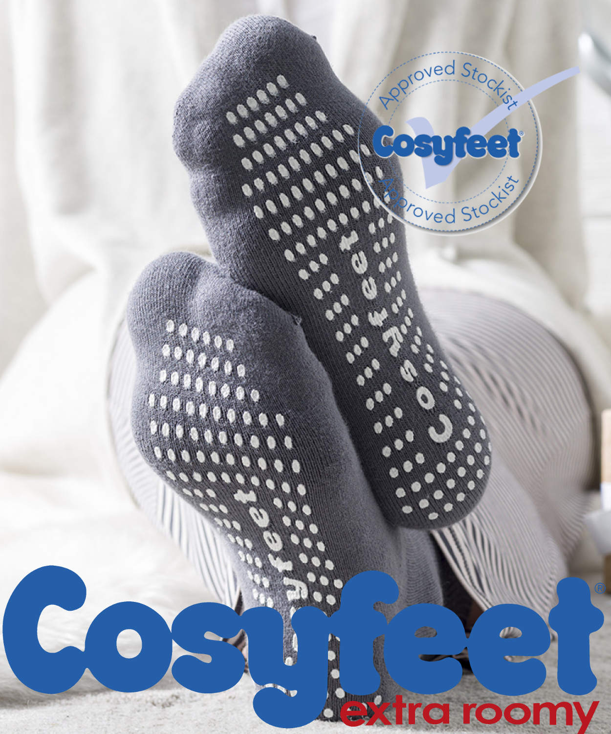 Cosyfeet Gripper Socks  Non-Slip Hospital Style Slipper Socks