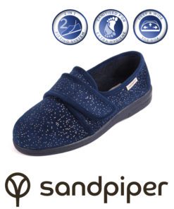 Sophie Navy sparkle slipper