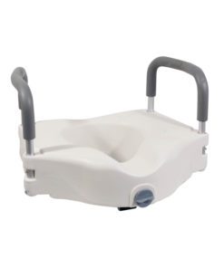 Elevated toilet seat with handles