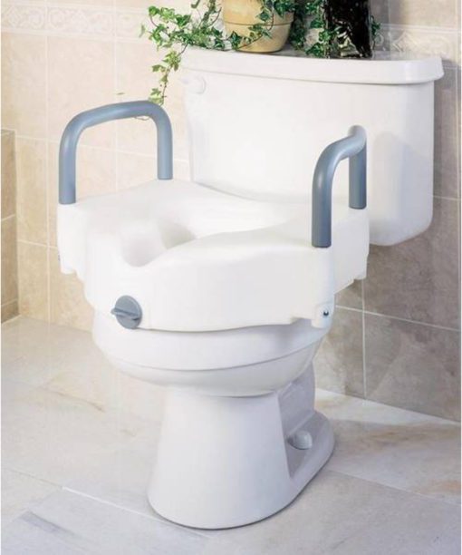 Raised Toilet Seat with Padded Handles Easy to Fit, Comfortable, Safe