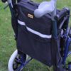 Mobility bag on transit chair with crutch holders