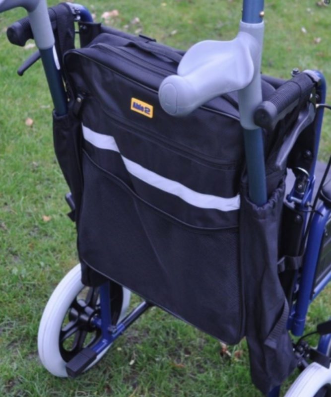 Wheelchair/Scooter Bag with Crutches Holder Fits most Wheelchairs and