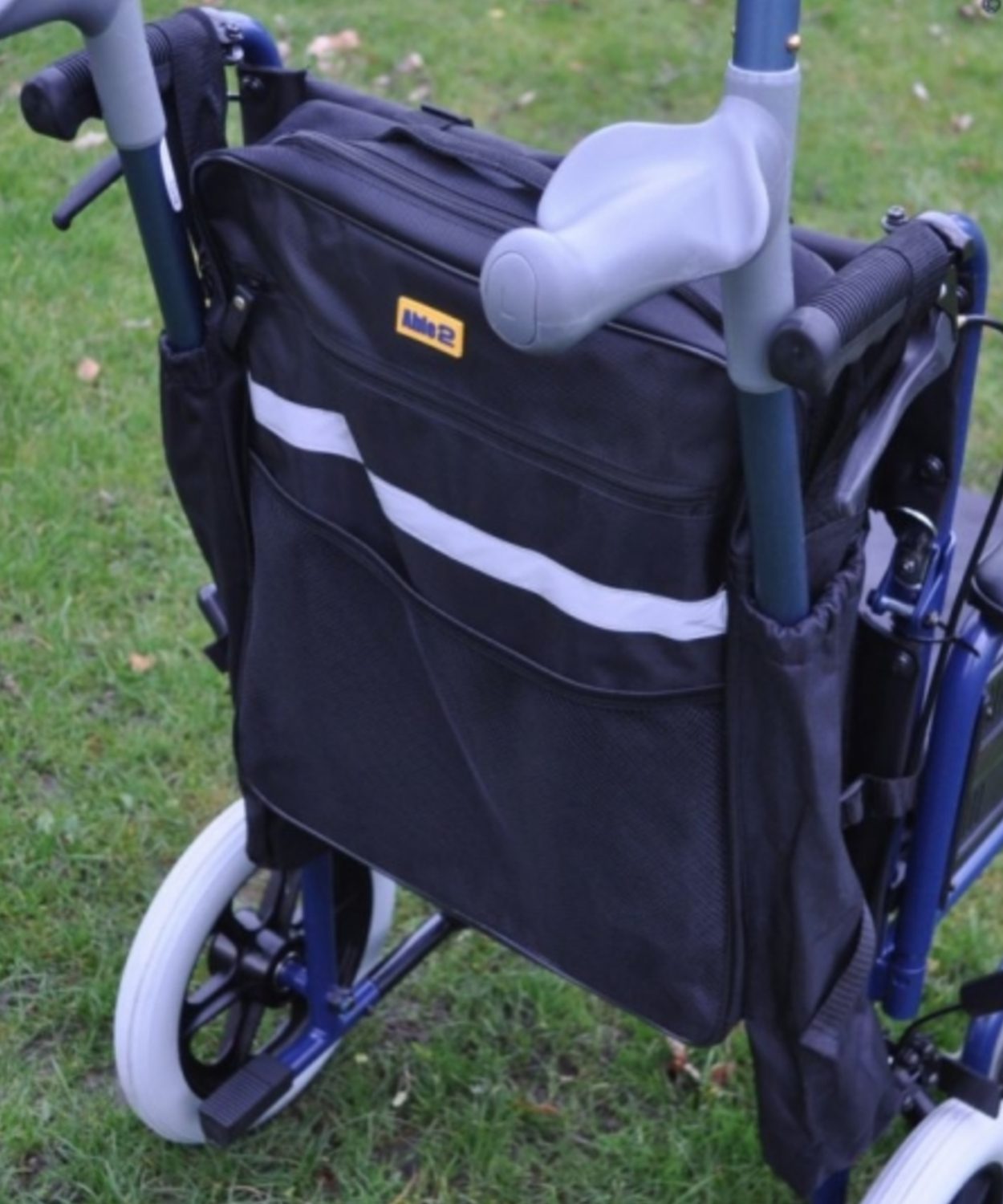 Wheelchair/Scooter Bag with Crutches Holder Fits most Wheelchairs and