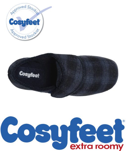 Cosyfeet Navy Tartan slipper