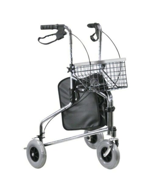 Three wheeled walker in chrome