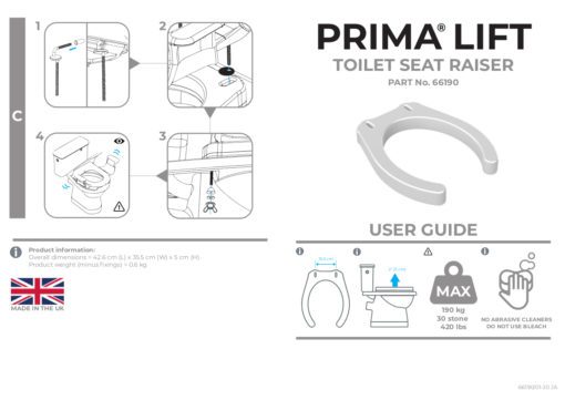 Prima lift toilet seat raiser