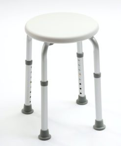 Height adjustable shower stool for the elderly