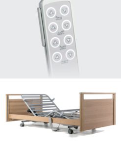 Electric profiling care bed and handset