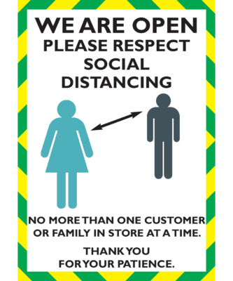 Rise Mobility social distancing sign