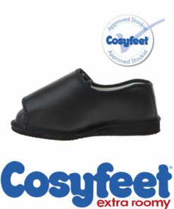 cosyfeet black leather rowan slipper shoe