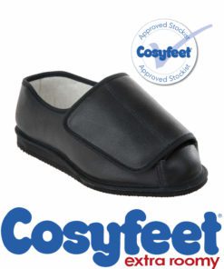 cosyfeet rowan black leather slipper