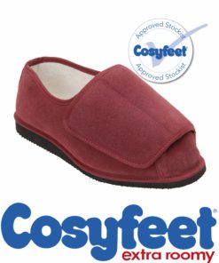 cosyfeet suede house shoe in burgundy