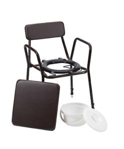 height adjustable commode with removable pan with lid