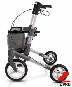 Topro Olympos ATR rollator in silver side view