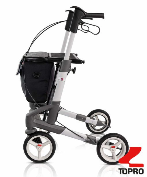 Topro 5G rollator in silver side view