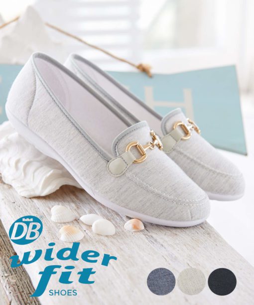 DB Wider Fit Alpha Ladies Loafer in Light Grey