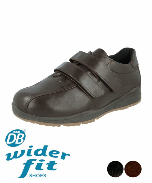 DB Wider Fit Stephen Mens Shoes in Dark Brown