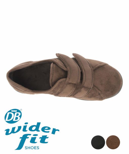 DB Wider Fit Joseph Twin Strap House Shoe in Brown