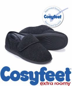 Cosyfeet Richie mens slippers in Charcoal