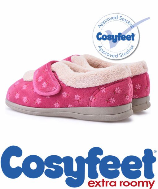 Cosyfeet Snuggly Ladies Slippers in Fuchsia