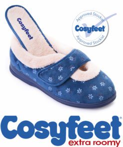 Cosyfeet Snuggly in Navy Floral with removable fleecy insole