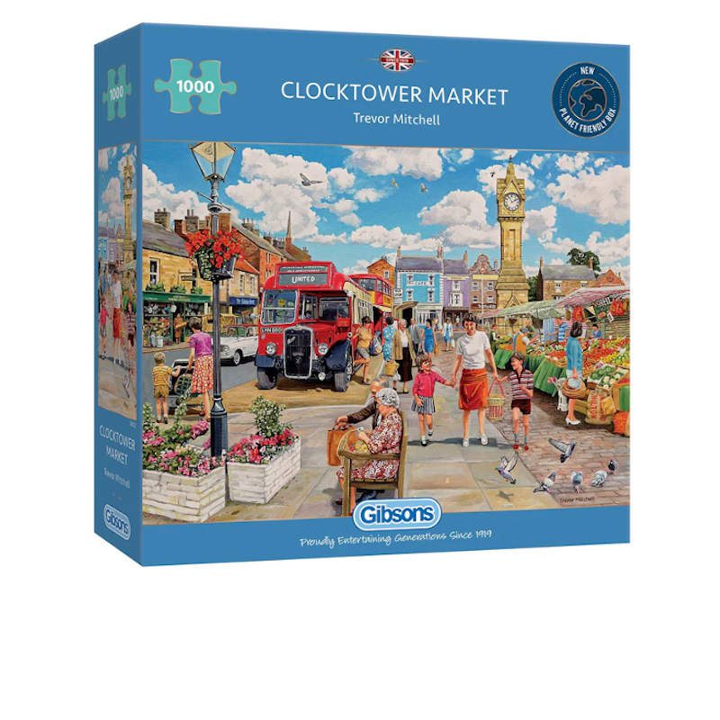 Chair Accessory Crossword Clue 2026.Clock Tower Market - 1000 piece Gibsons Jigsaw Puzzle